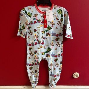 Mud Pie Kids One Piece with Colorful Vehicle Print Christmas 3-6 months boys